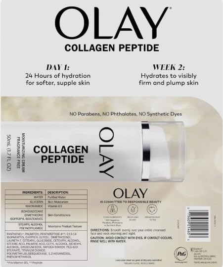 OLAY Collagen Peptide 24 2pk packaging front showing value and hydration.