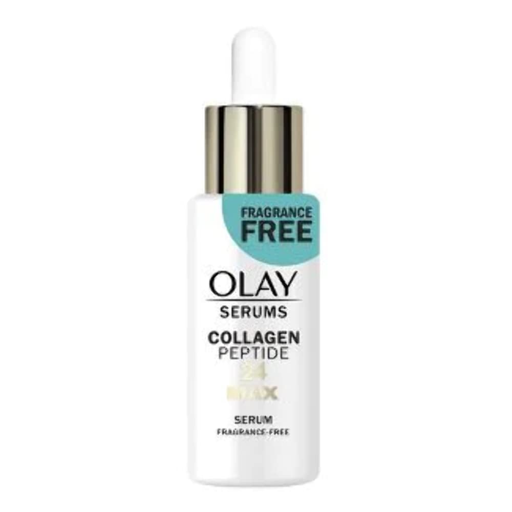 OLAY Collagen Peptide MAX serum bottle for daily hydration and firming