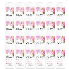 Olay Fresh Outlast bottle with White Strawberry and Mint aroma for a refreshing shower.