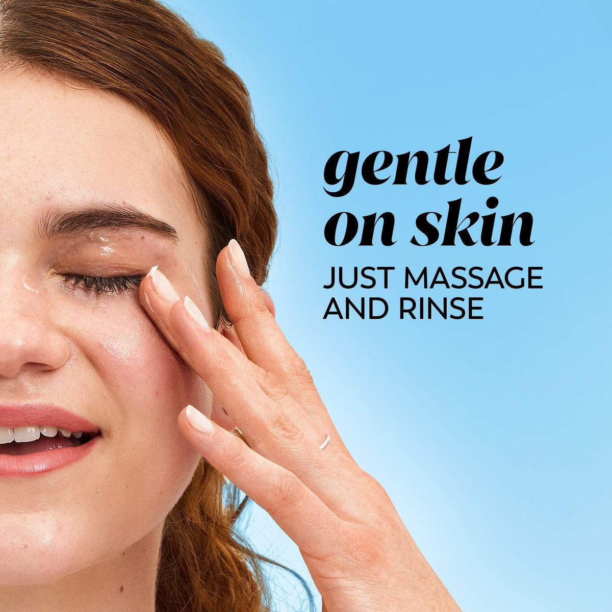 Olay Gentle Cleansing Balm being massaged into the skin for cleansing.