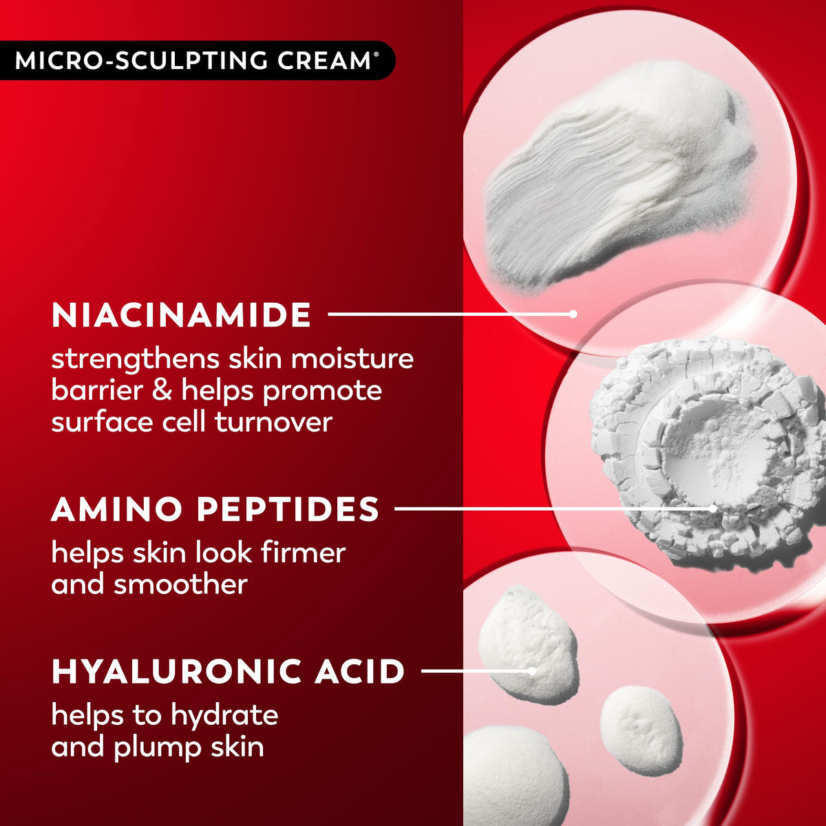OLAY Micro-Sculpting Cream being applied to the face after serum.