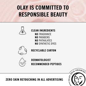 Olay Niacinamide + Peptide 24 serum texture swatch, lightweight and non-sticky.