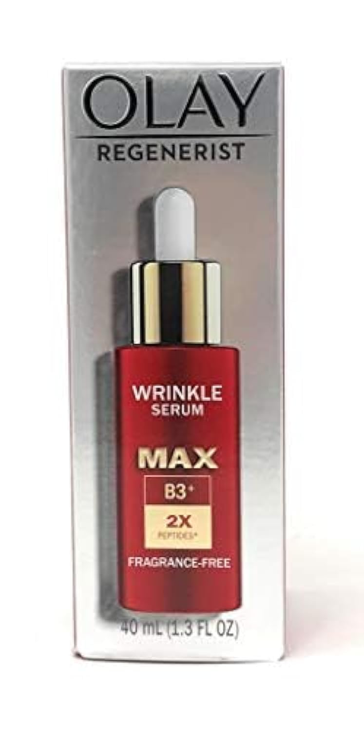 Olay Niacinamide Serum bottle front, fragrance-free formula for sensitive skin.