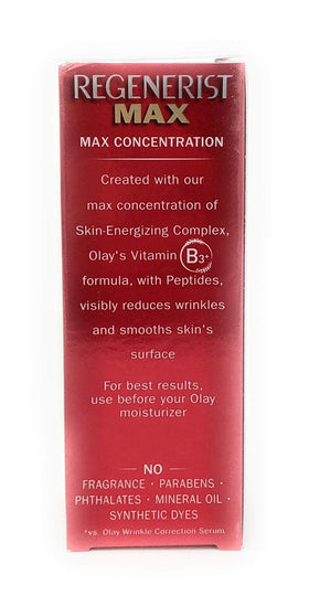 Fragrance-free label on Olay Niacinamide Serum bottle for sensitive skin.