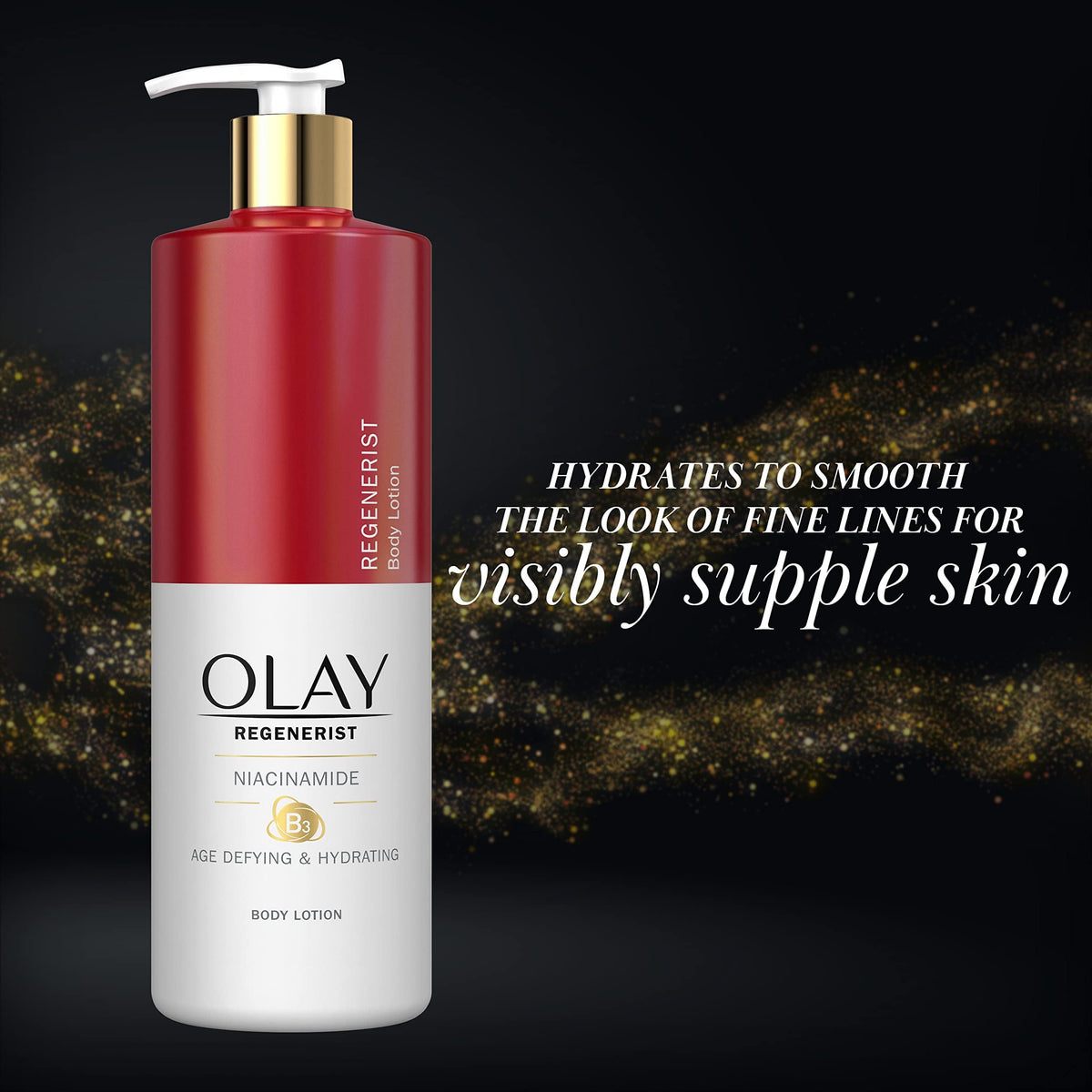 Olay Niacinamide skin collection packaging on display for head-to-toe hydration.