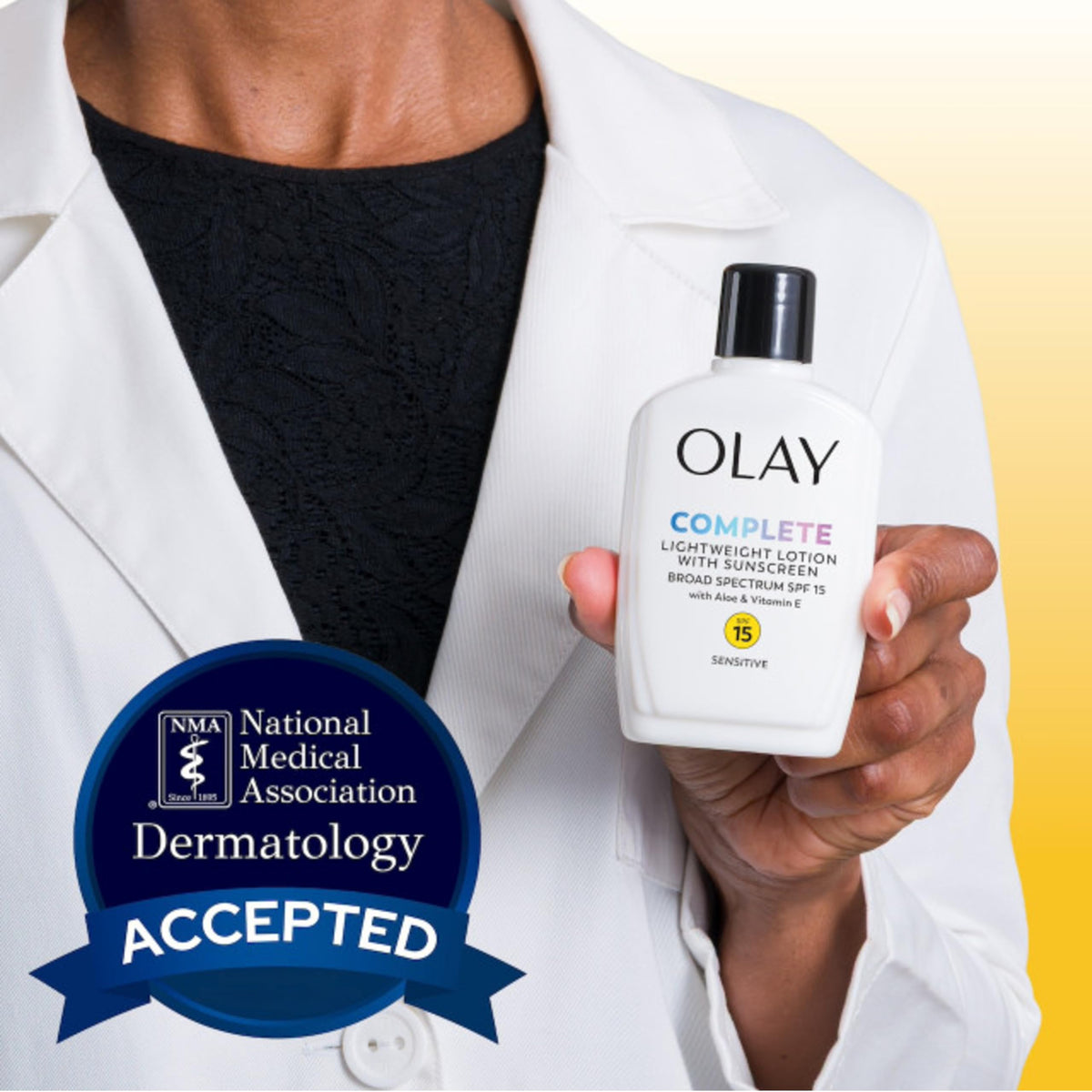 Olay non-greasy cream closeup demonstrates fast absorption and fragrance-free formula.