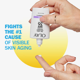 Olay Prime and Protect SPF 35 primer before makeup swatch demonstrates smooth base