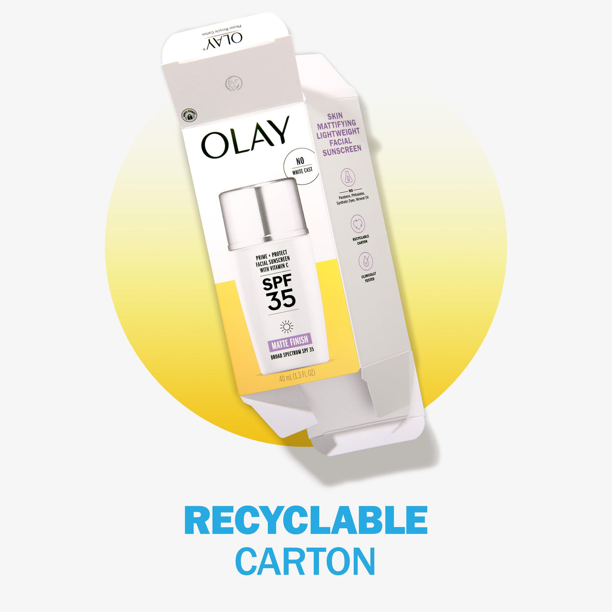 Olay Prime and Protect SPF 35 universal tone bottle ready for daily wear