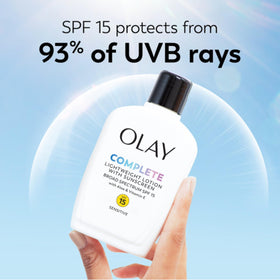 Olay quick-absorption finish closeup shows non-sticky wear after application.
