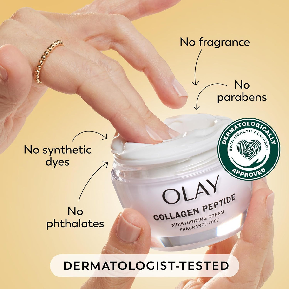 Olay Regenerist Collagen Peptide 24 bottle emphasizes 24 hours of hydration