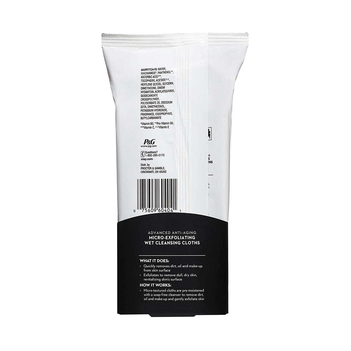 OLAY Regenerist cleansing cloths 4-pack front view, convenient on-the-go skincare