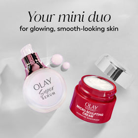 OLAY Regenerist Micro-Sculpting Cream mini jar close-up showing rich texture.