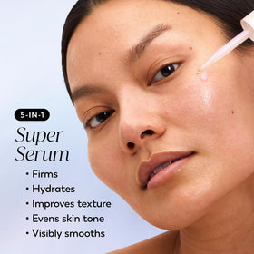 OLAY Super Serum being applied on cleansed skin as part of daily routine.