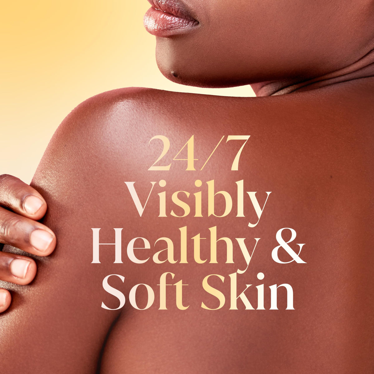 Olay Shea Butter swirl highlights creamy texture and spa-like feel.