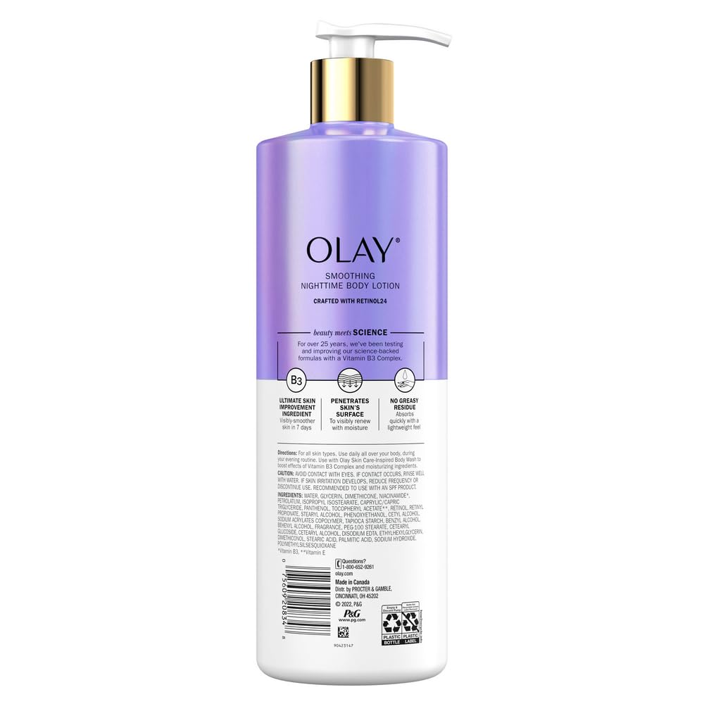 Olay packaging lineup suggesting ongoing hydration for head-to-toe care.