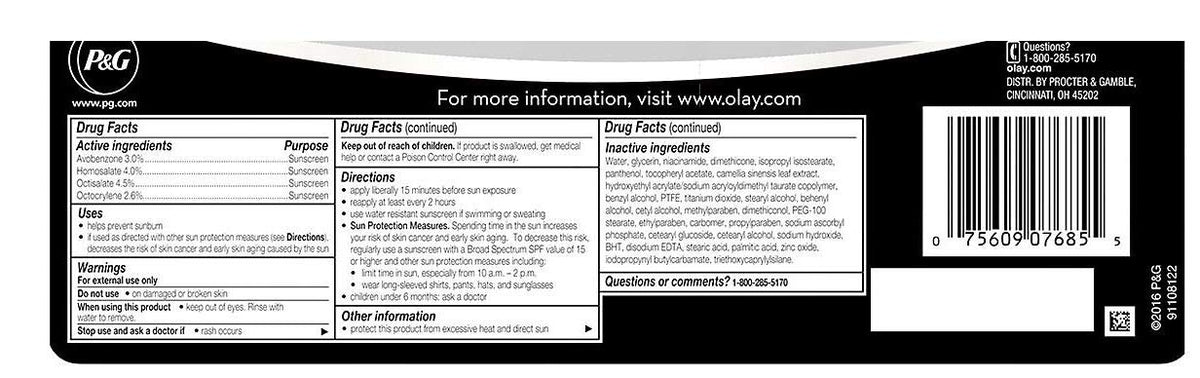 Olay Total Effects VitaNiacin ingredients visualization with vitamins for skin vitality