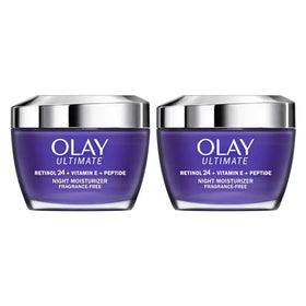 Olay Ultimate Retinol 24 edition display suggests easy nightly routine.