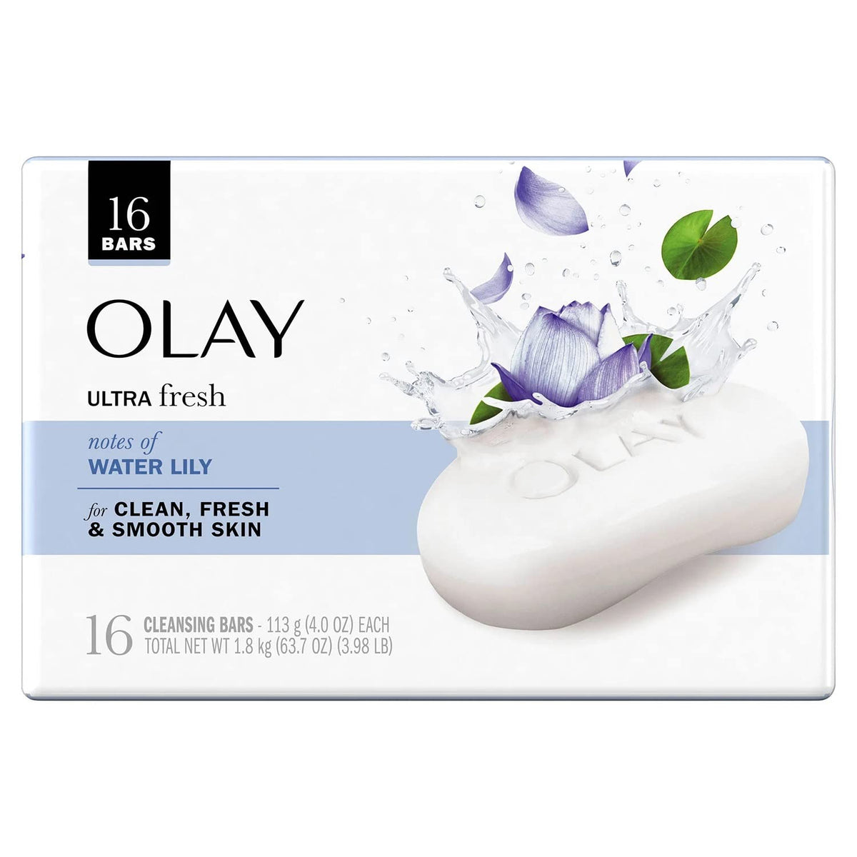 Olay Ultra Fresh Water Lily bars stacked, value-packed set for regular cleansing.