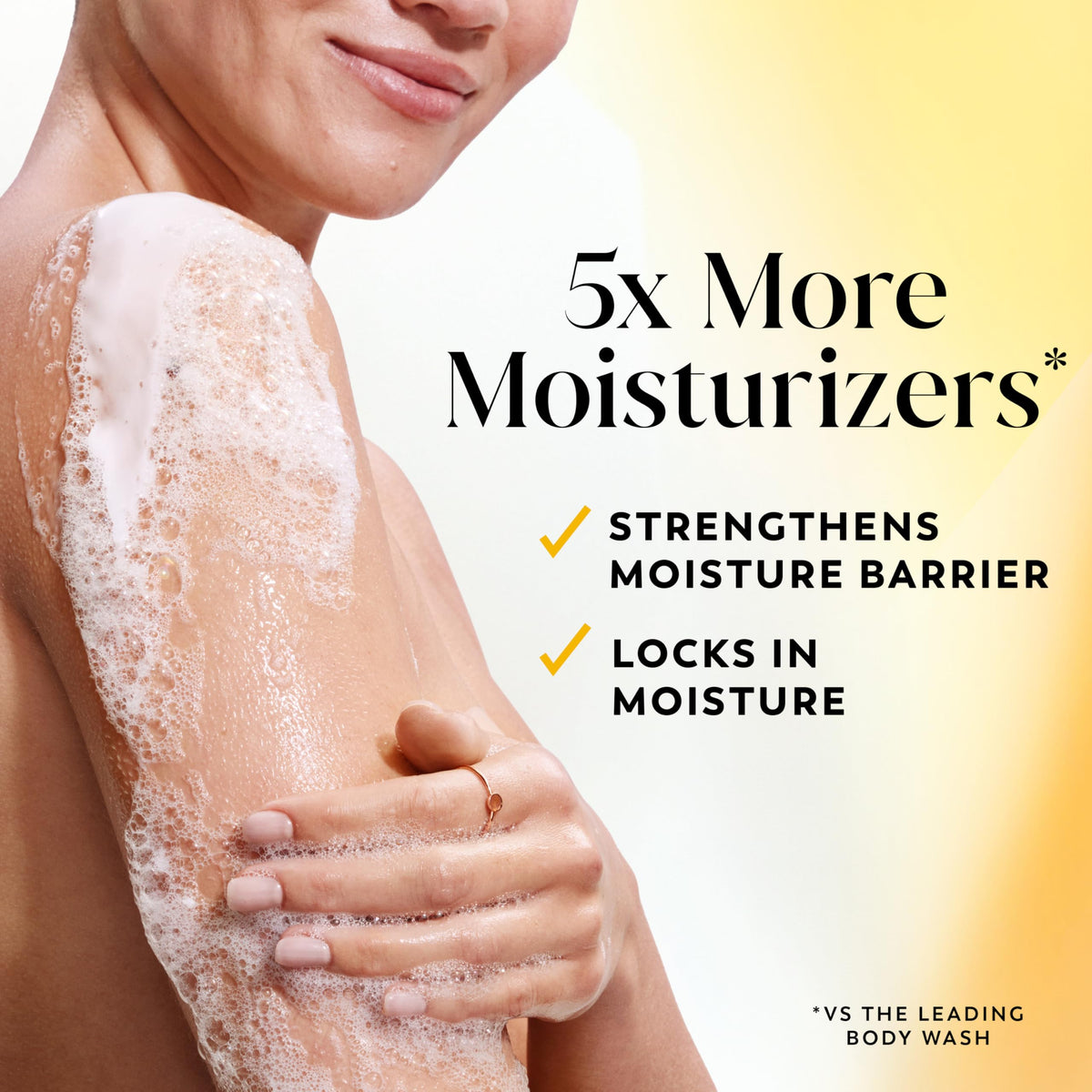 Olay Ultra Moisture foam lather demonstrates gentle cleansing and softness.