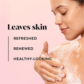 Olay Watermelon Agave lather in hand delivering rich foam for smoother skin
