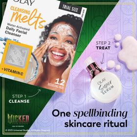 Olay Wicked For Good cleansing melts dissolving pad demonstrates microbubble cleansing