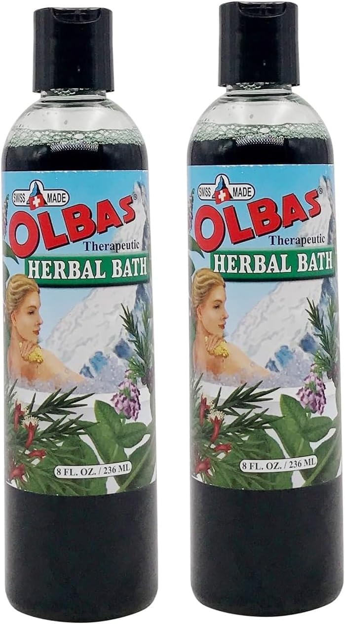 Olbas Herbal Bath 2 Pack packaging highlights Swiss formula for spa moments.