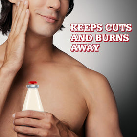 Old Spice Fresh Lime aftershave pour-action image suggesting quick splash.