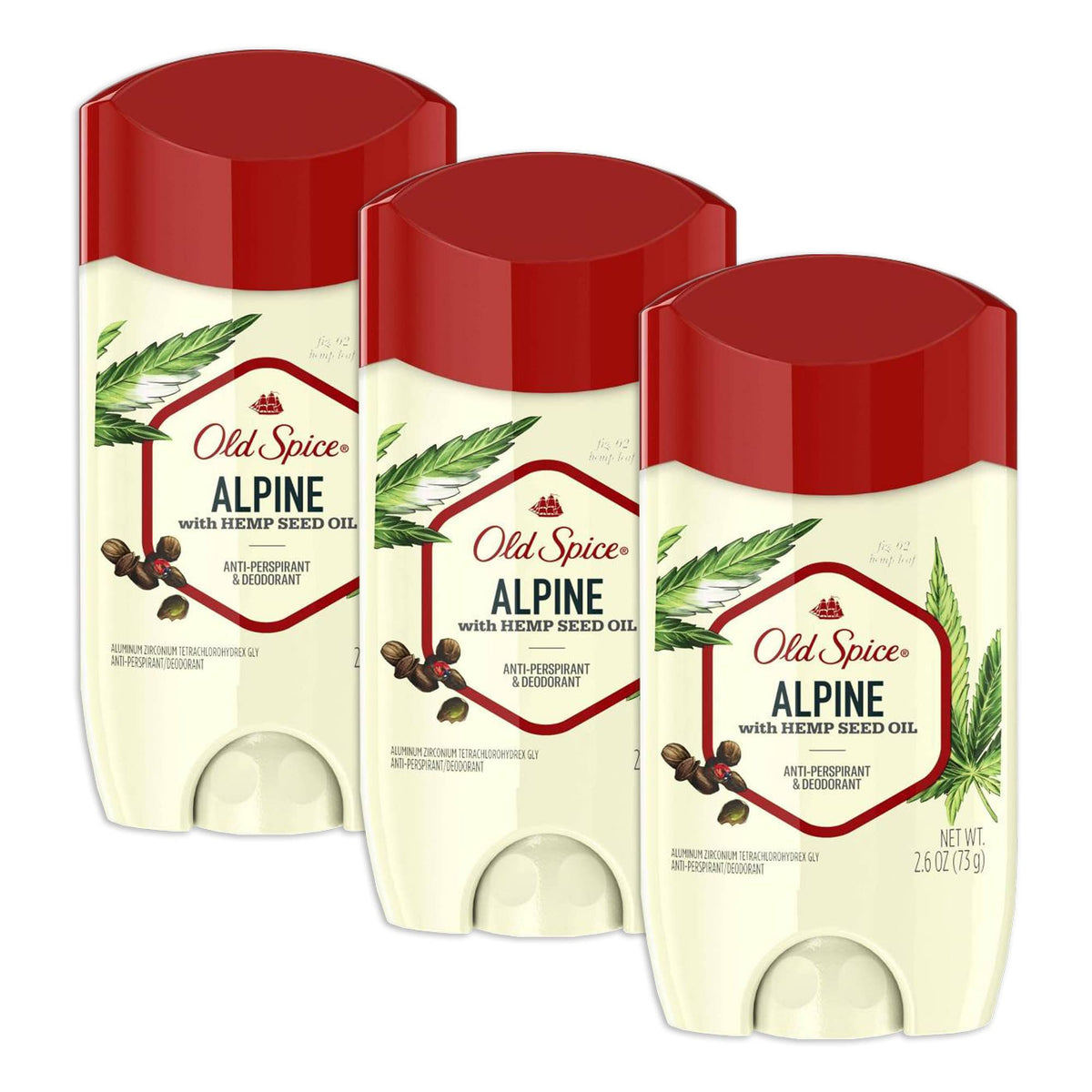 Old Spice Alpine deodorant rolling-stick application for daily freshness.