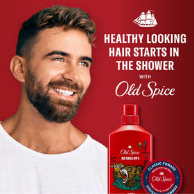 Old Spice Bearglove 2-in-1 barbershop vibe communicates premium grooming