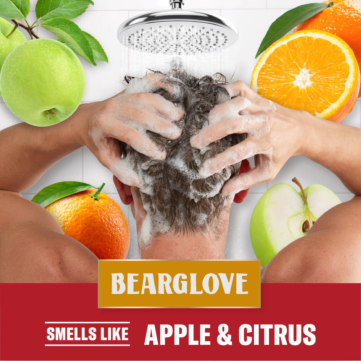 Old Spice Bearglove 2-in-1 result shows lifted, fuller-looking hair after wash