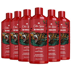 Old Spice Bearglove 2-in-1 shampoo bottle front suggests fuller, healthier-looking hair