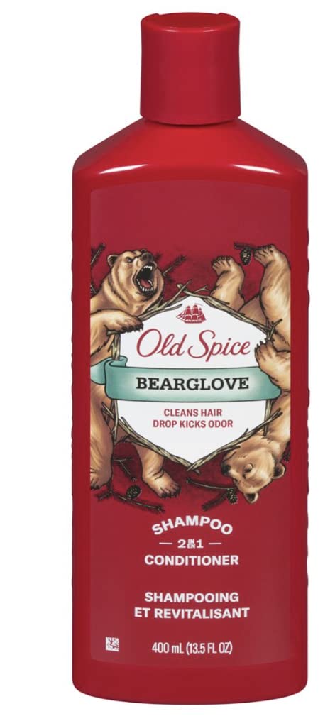 Old Spice Bearglove front bottle showing label and fresh scent benefit