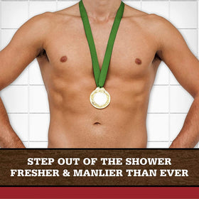 Old Spice Bearglove man shower captures energizing fragrance after workouts.