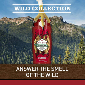 Old Spice Bearglove shower foam delivers refreshing cleanse during showers.