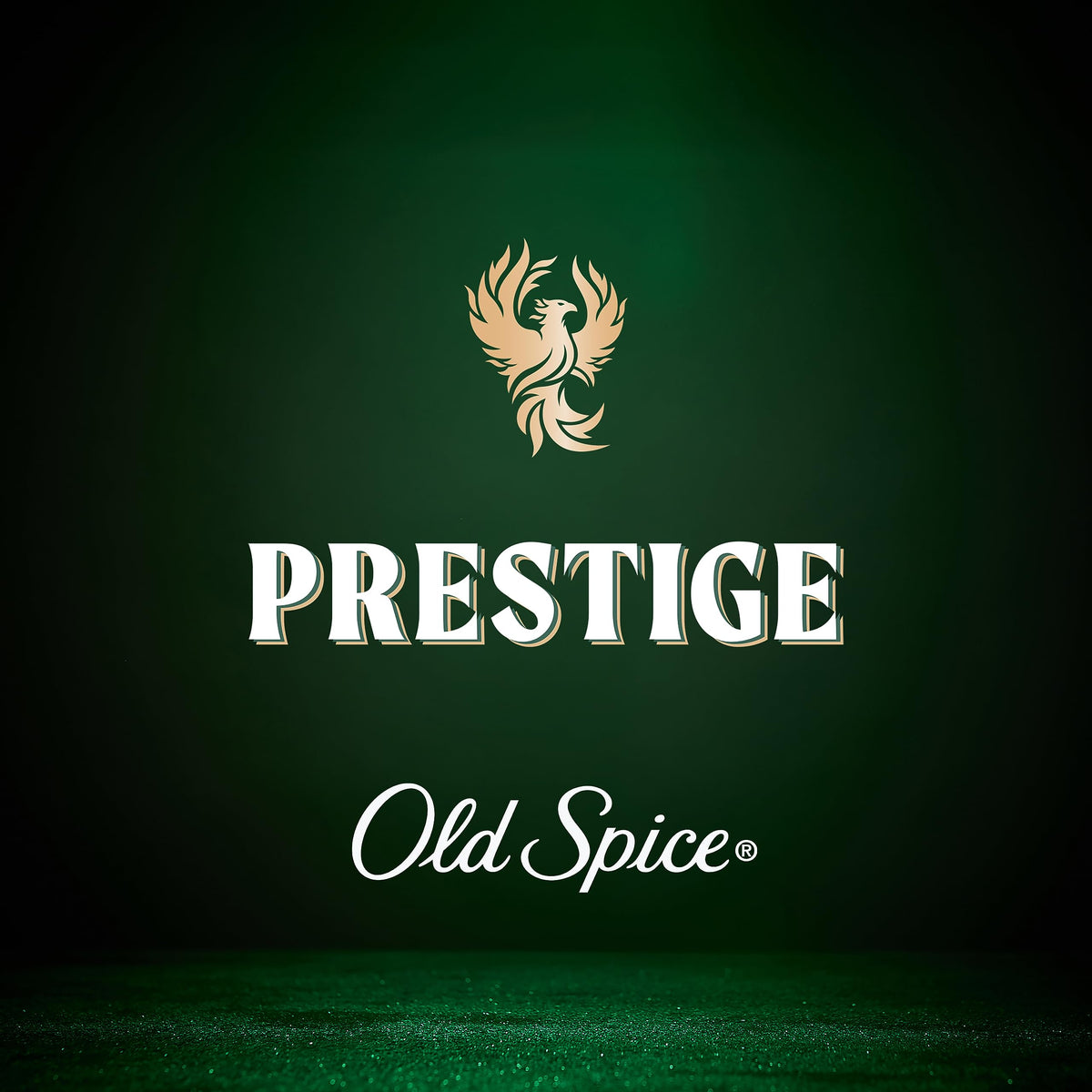 Old Spice brand logo close-up on a premium deodorant line