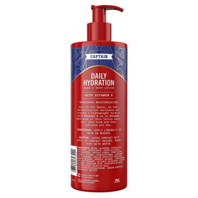 Back view of Old Spice lotion bottle with barcode and packaging details