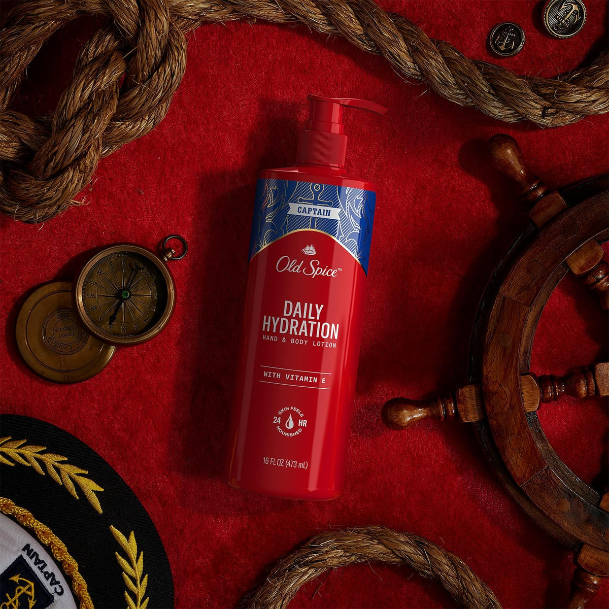 Scent notes of citrus and green accents in Old Spice hydration lotion