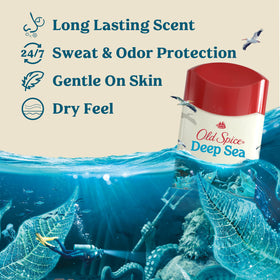 Old Spice Deep Sea bottle back view shows product details