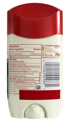 Old Spice Deep Sea Solid anti-perspirant stick, side view, reliable wetness protection for daily wear.