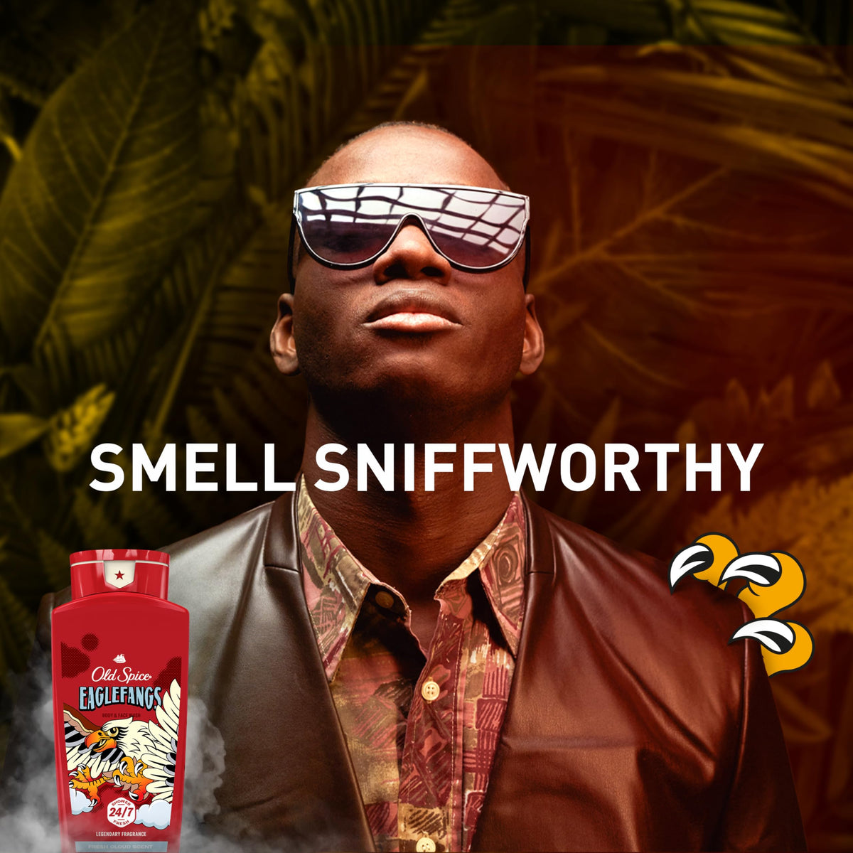 Old Spice Eaglefangs scent-cloud close-up capturing Fresh Cloud aroma