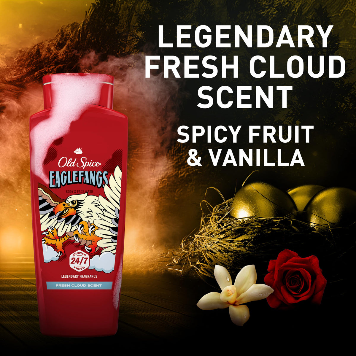 Old Spice Eaglefangs shower scene with clean, confident vibe