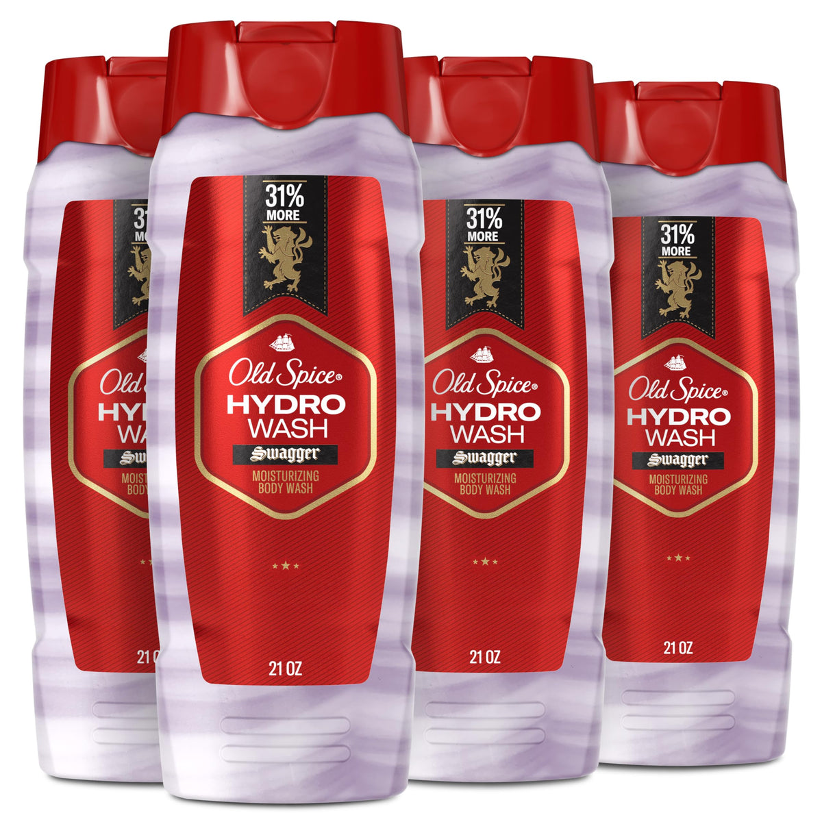 Old Spice Hydro Wash bottle front showing 24/7 shower freshness for daily use.