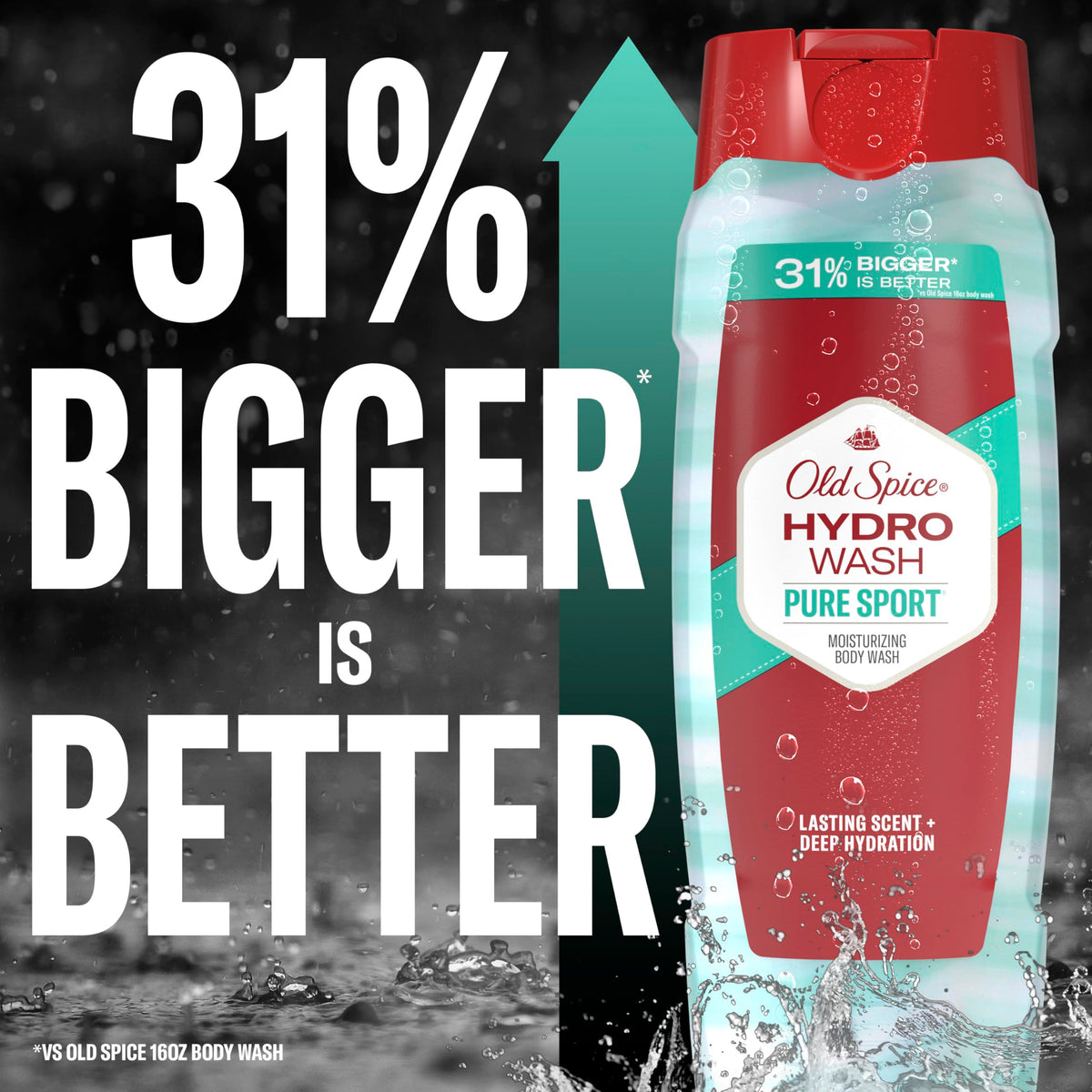 Old Spice Hydro Wash pack of four display conveys value and steady hydration.