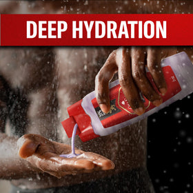Old Spice Hydro Wash rich foam captured mid-lather for a quick clean.