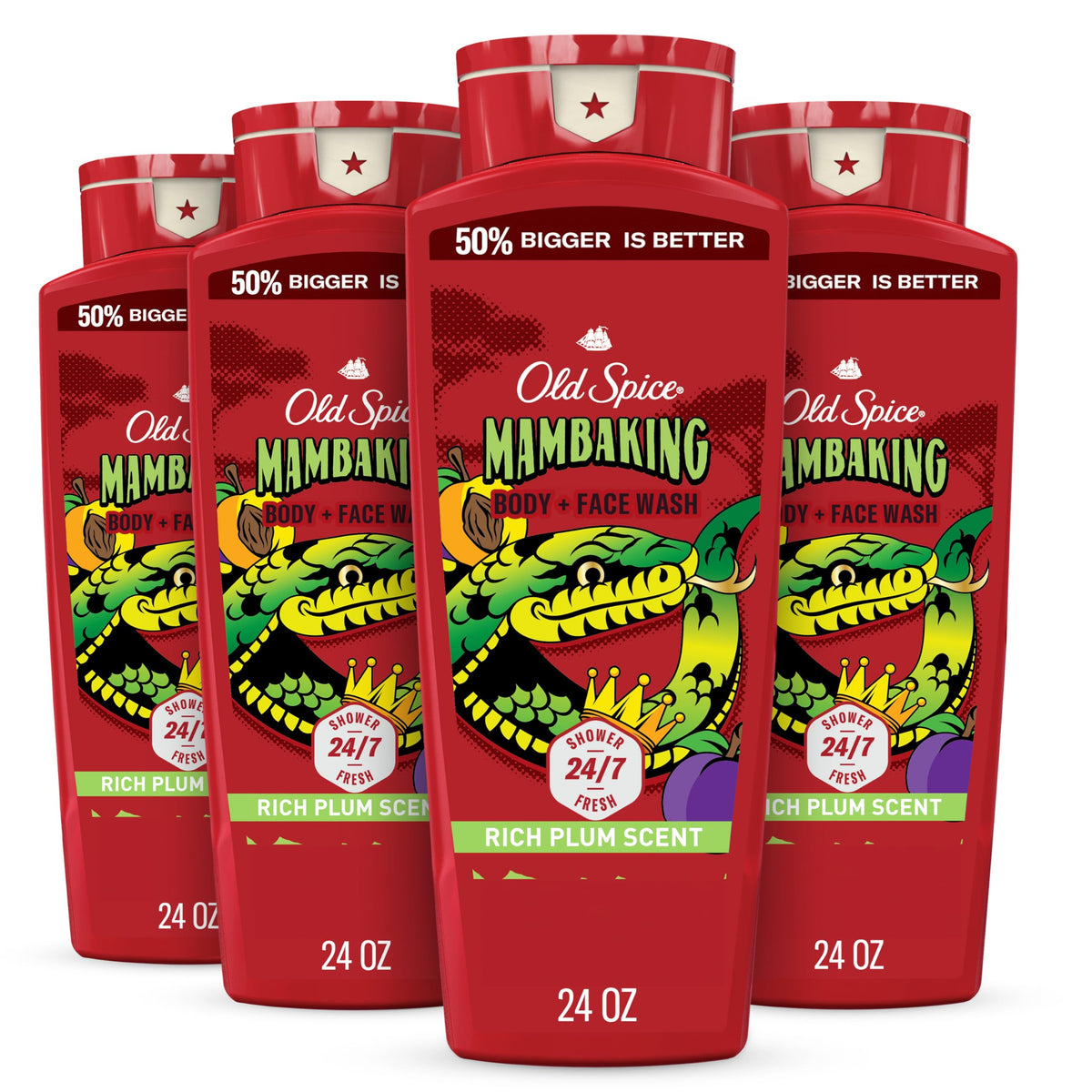 Old Spice MambaKing bottle pour for a quick, refreshing daily wash
