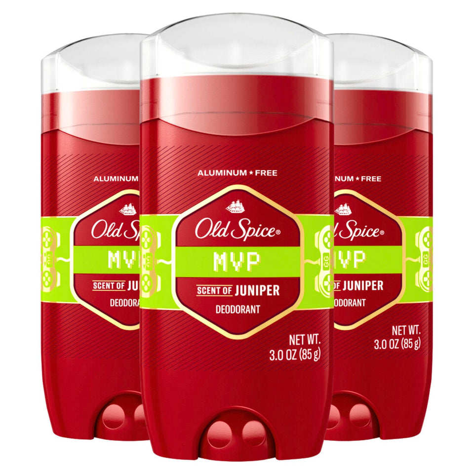 Old Spice MVP deodorant exterior pack for easy travel and home use.