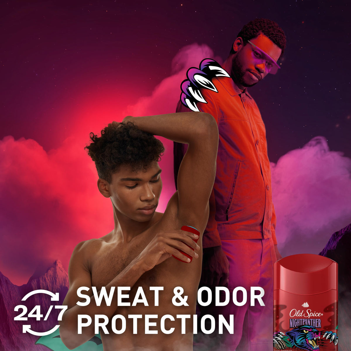 Old Spice NightPanther stick close-up emphasizes rich warm fragrance.