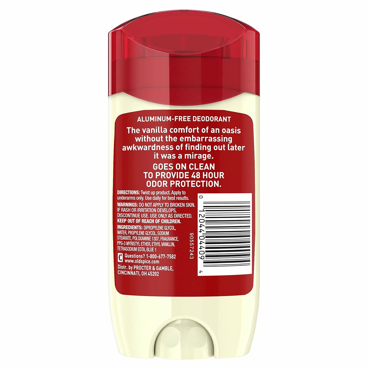 Close-up of Old Spice Oasis deodorant being applied, highlighting long-lasting protection