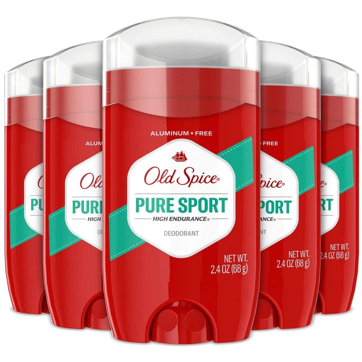 Old Spice Pure Sport Deodorant packaging for daily use and on-the-go.