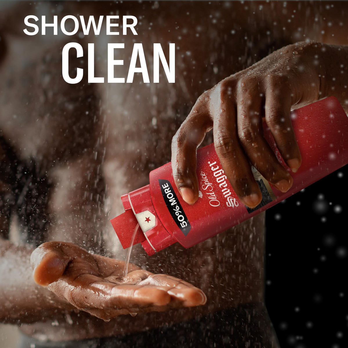 Old Spice Red Collection deodorant stick complements daily wash.